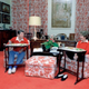 President and Mrs. Reagan having dinner on TV trays while sitting in their Seniah armchairs on November 6, 1981 (Ronald Reagan Library)